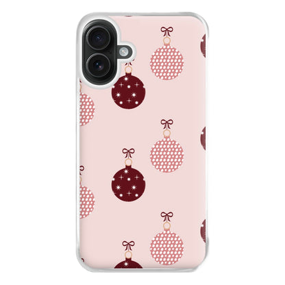 Christmas Bauble Pattern Phone Case for iPhone 16 Plus