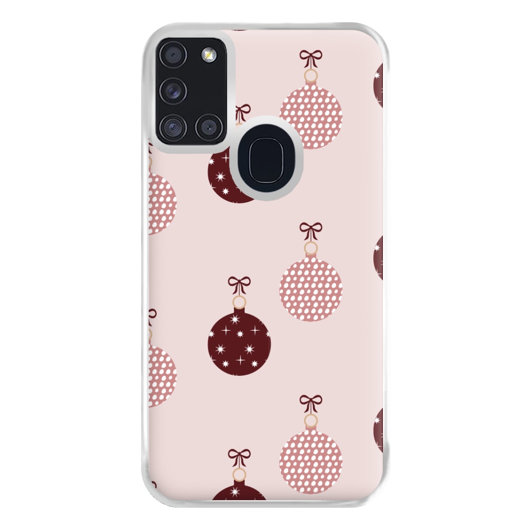 Christmas Bauble Pattern Phone Case for Galaxy A21s