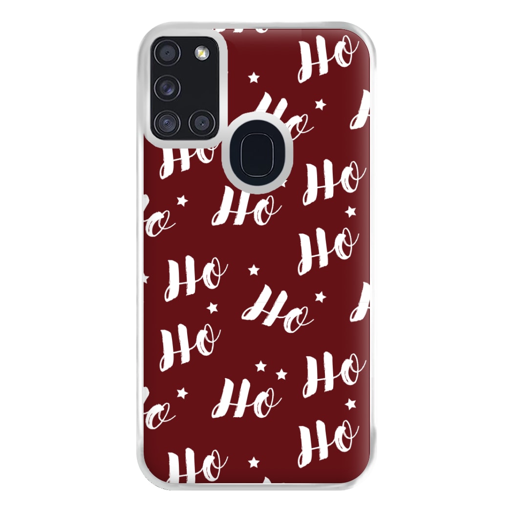 Ho Ho Ho Christmas Pattern Phone Case for Galaxy A21s