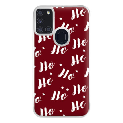 Ho Ho Ho Christmas Pattern Phone Case for Galaxy A21s