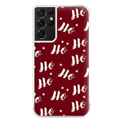 Ho Ho Ho Christmas Pattern Phone Case for Galaxy S21 Ultra