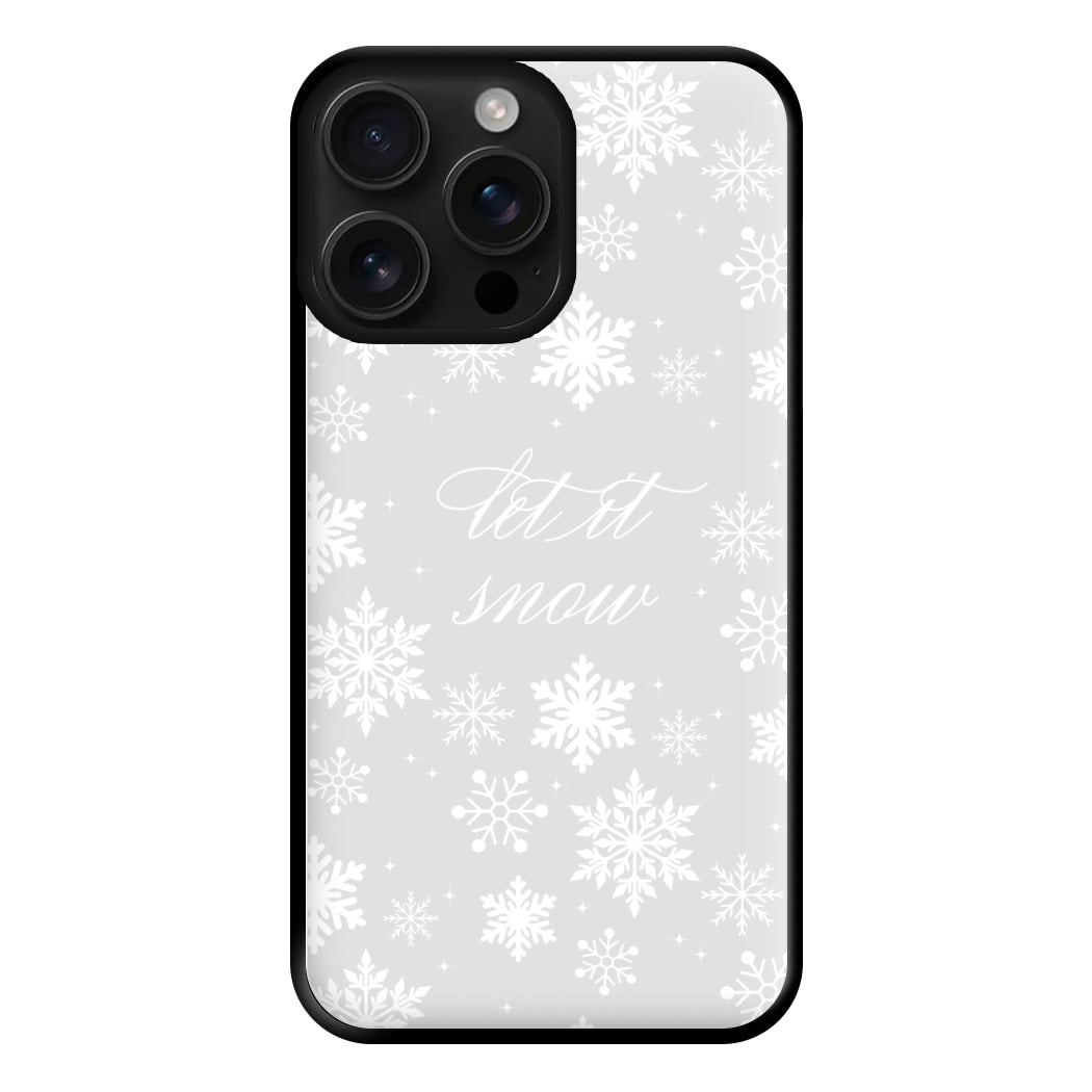 Let It Snow Christmas Pattern Phone Case for iPhone 16 Pro Max