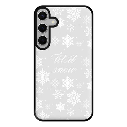 Let It Snow Christmas Pattern Phone Case for Galaxy S24FE