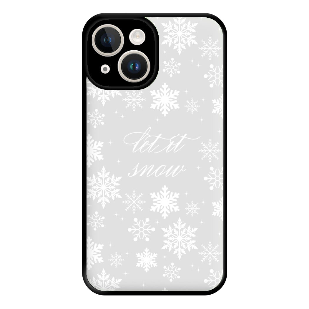 Let It Snow Christmas Pattern Phone Case for iPhone 14