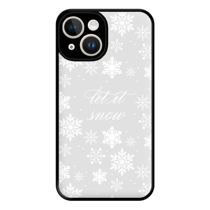 Let It Snow Christmas Pattern Phone Case for iPhone 14