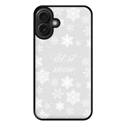 Let It Snow Christmas Pattern Phone Case for iPhone 16 Plus