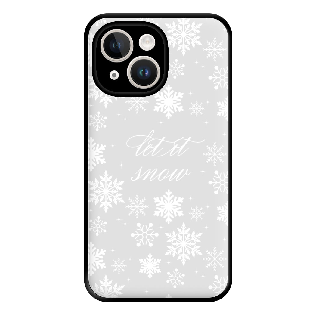 Let It Snow Christmas Pattern Phone Case for iPhone 14 Plus