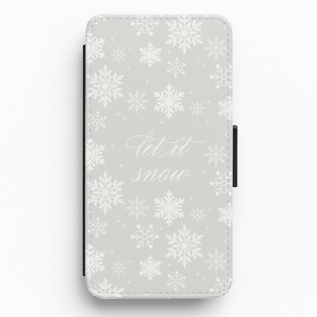 Let It Snow Christmas Pattern Flip / Wallet Phone Case