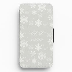 Let It Snow Christmas Pattern Flip / Wallet Phone Case