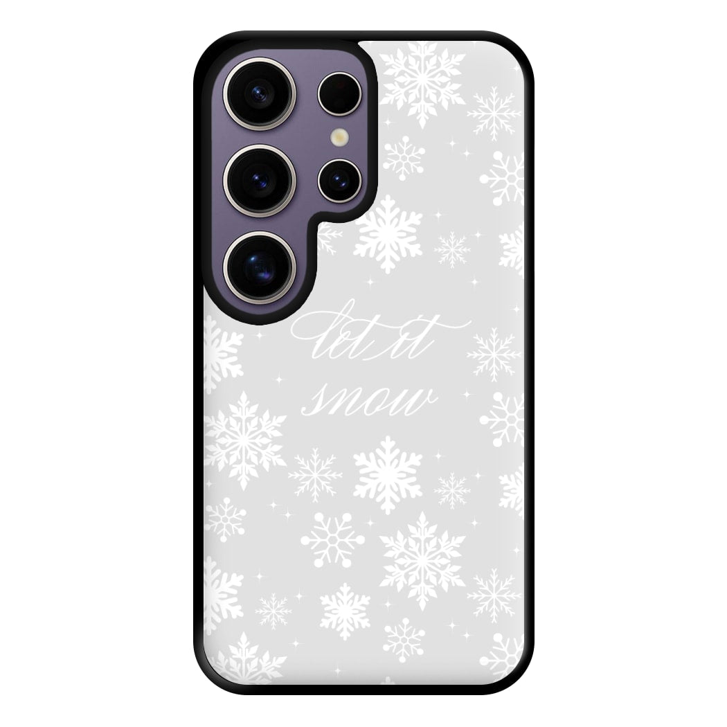 Let It Snow Christmas Pattern Phone Case for Galaxy S25 Ultra