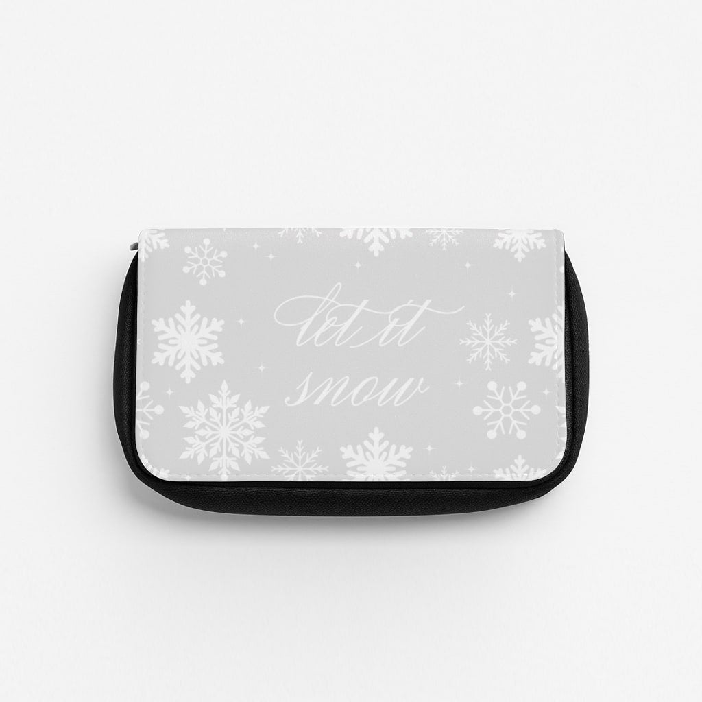 Let It Snow Christmas Pattern Pencil Case