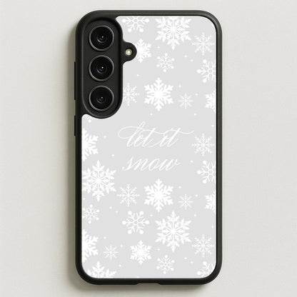 Let It Snow Christmas Pattern Phone Case for Galaxy S25FE