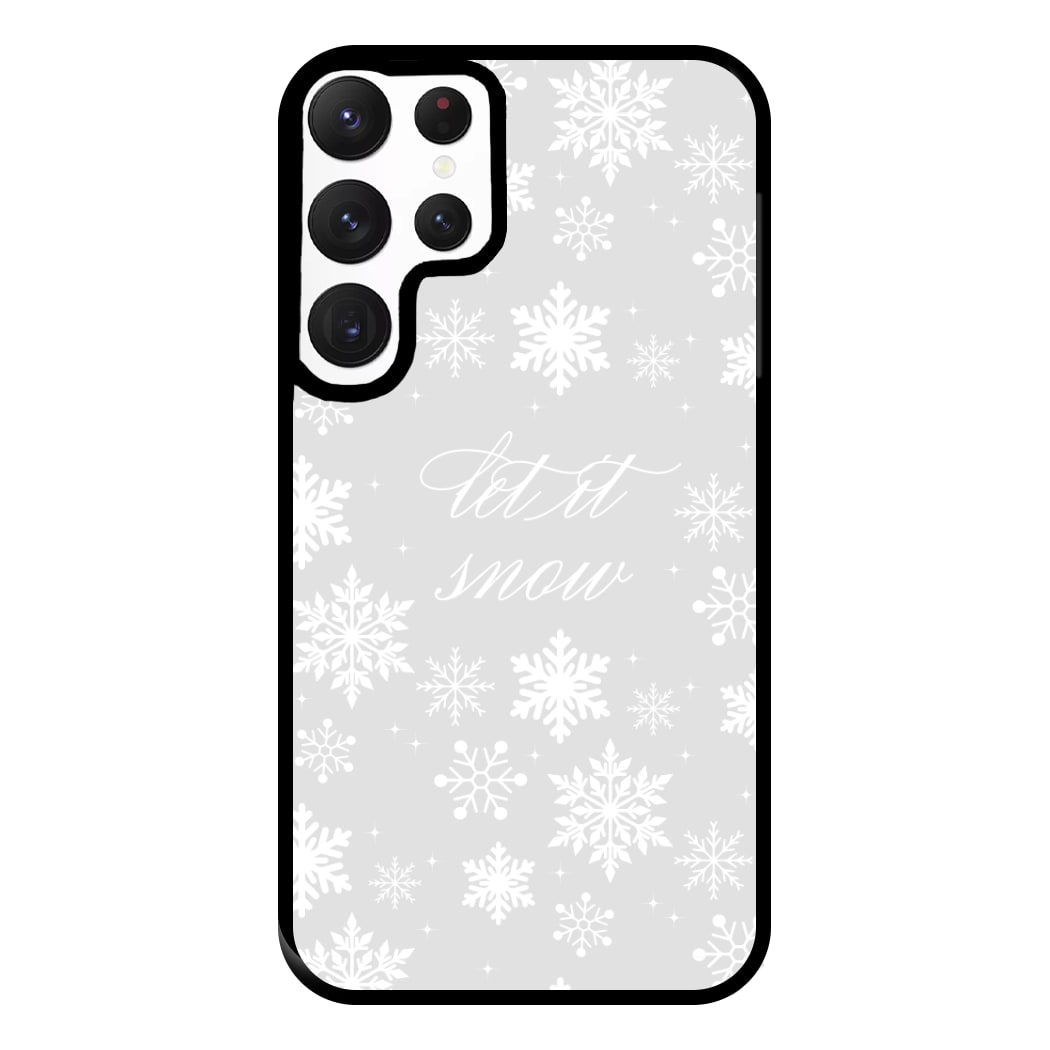 Let It Snow Christmas Pattern Phone Case for Galaxy S22 Ultra