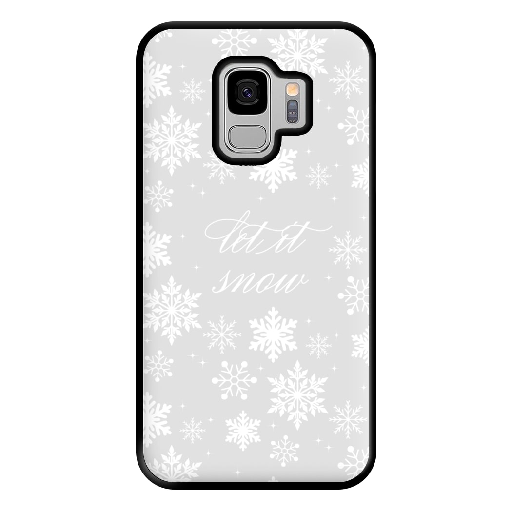 Let It Snow Christmas Pattern Phone Case for Galaxy S9 Plus