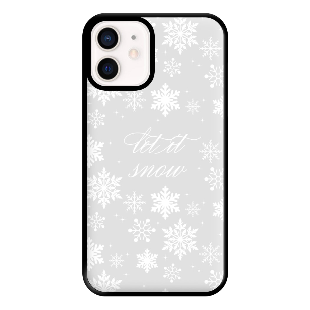 Let It Snow Christmas Pattern Phone Case for iPhone 12 Mini