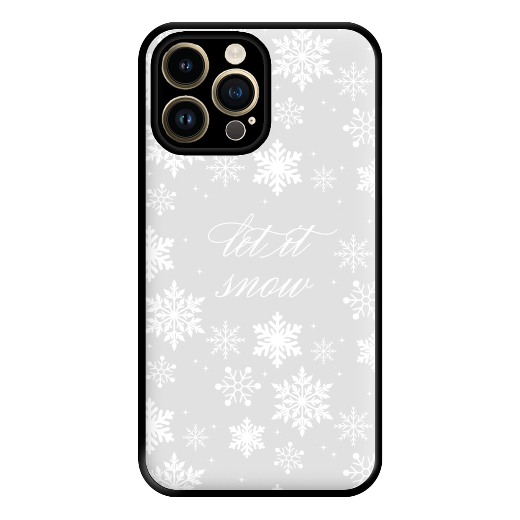 Let It Snow Christmas Pattern Phone Case for iPhone 14 Pro Max