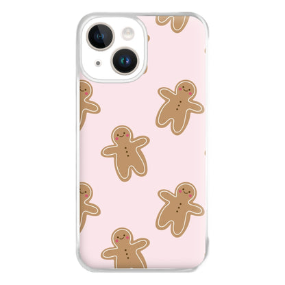 Gingerbread Men Christmas Pattern Phone Case for iPhone 14