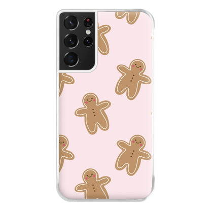 Gingerbread Men Christmas Pattern Phone Case for Galaxy S21 Ultra