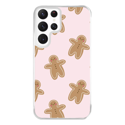 Gingerbread Men Christmas Pattern Phone Case for Galaxy S22 Ultra