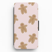 Gingerbread Men Christmas Pattern Flip / Wallet Phone Case 1