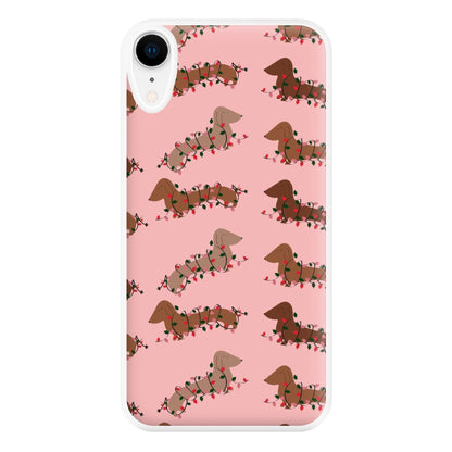 Dachshund Christmas Pattern Phone Case for iPhone XR