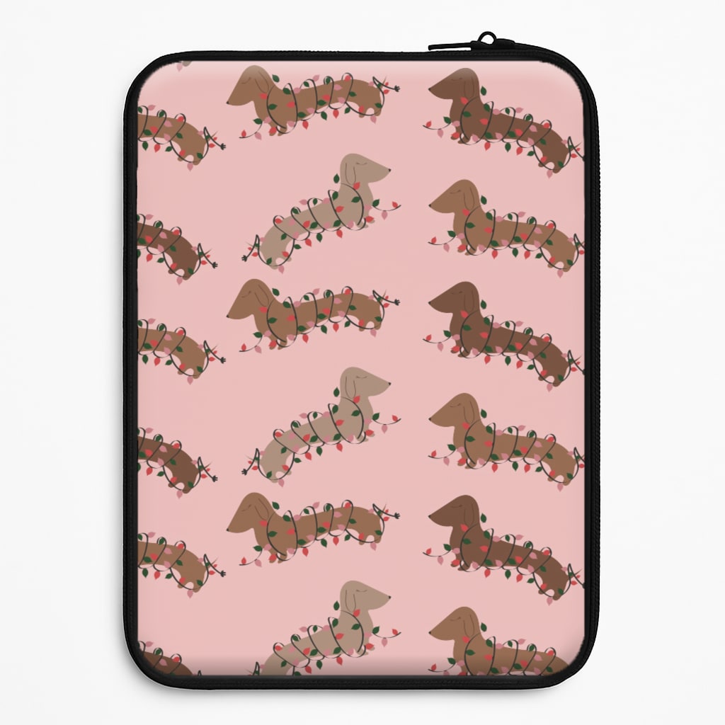 Dachshund Christmas Pattern Laptop Sleeve