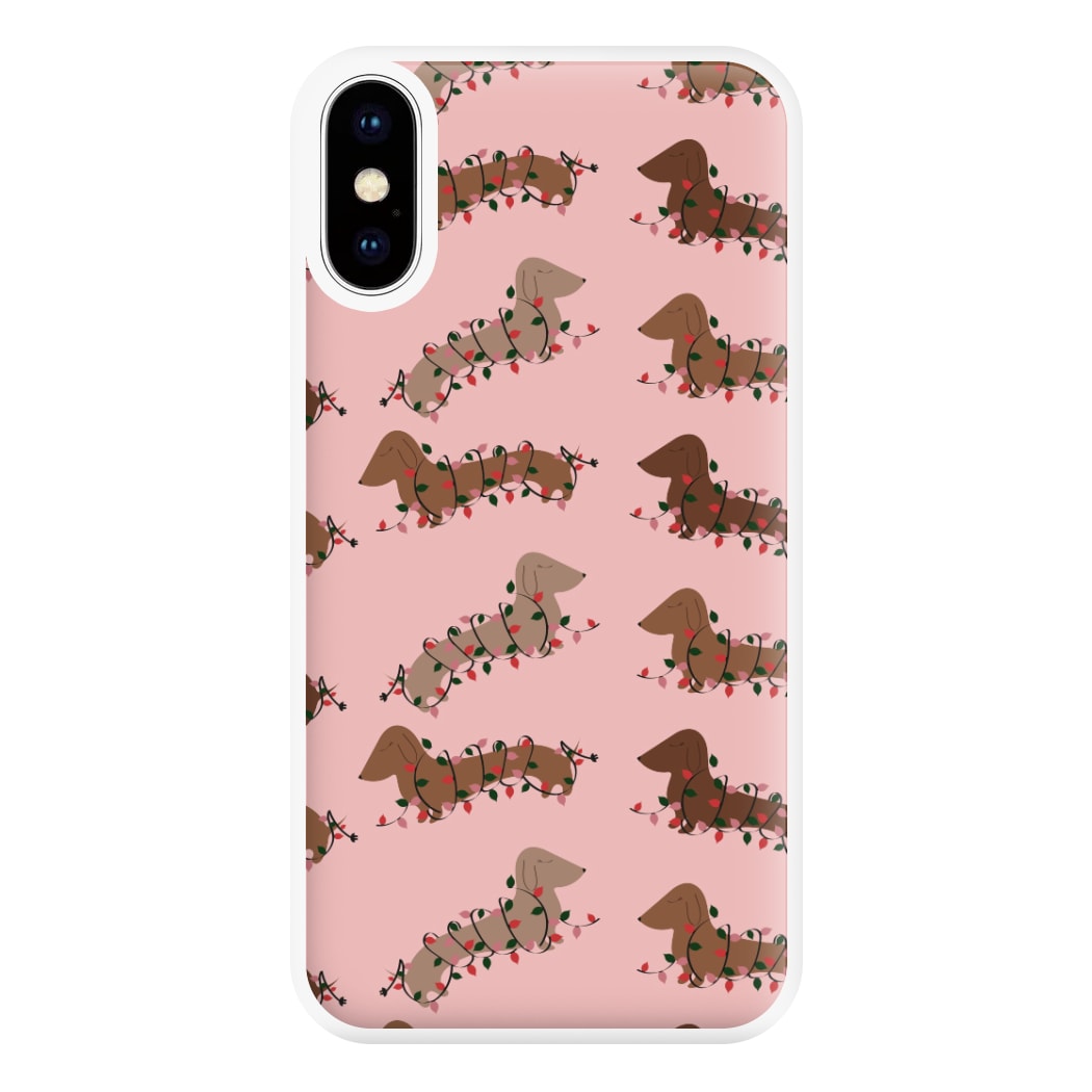 Dachshund Christmas Pattern Phone Case for iPhone XS Max