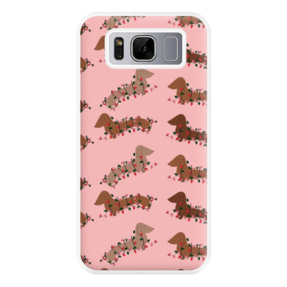 Dachshund Christmas Pattern Phone Case for Galaxy S8 Plus