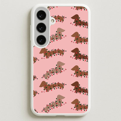 Dachshund Christmas Pattern Phone Case for Galaxy S25FE