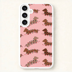 Dachshund Christmas Pattern Phone Case for Galaxy S26 Plus