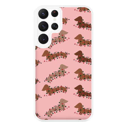 Dachshund Christmas Pattern Phone Case for Galaxy S22 Ultra