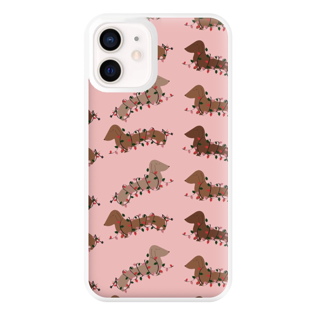 Dachshund Christmas Pattern Phone Case for iPhone 12 Mini