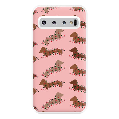 Dachshund Christmas Pattern Phone Case for Galaxy S10 Plus