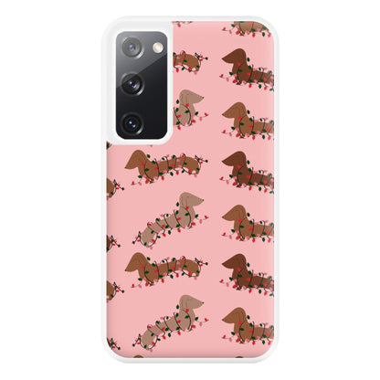 Dachshund Christmas Pattern Phone Case for Galaxy S20FE