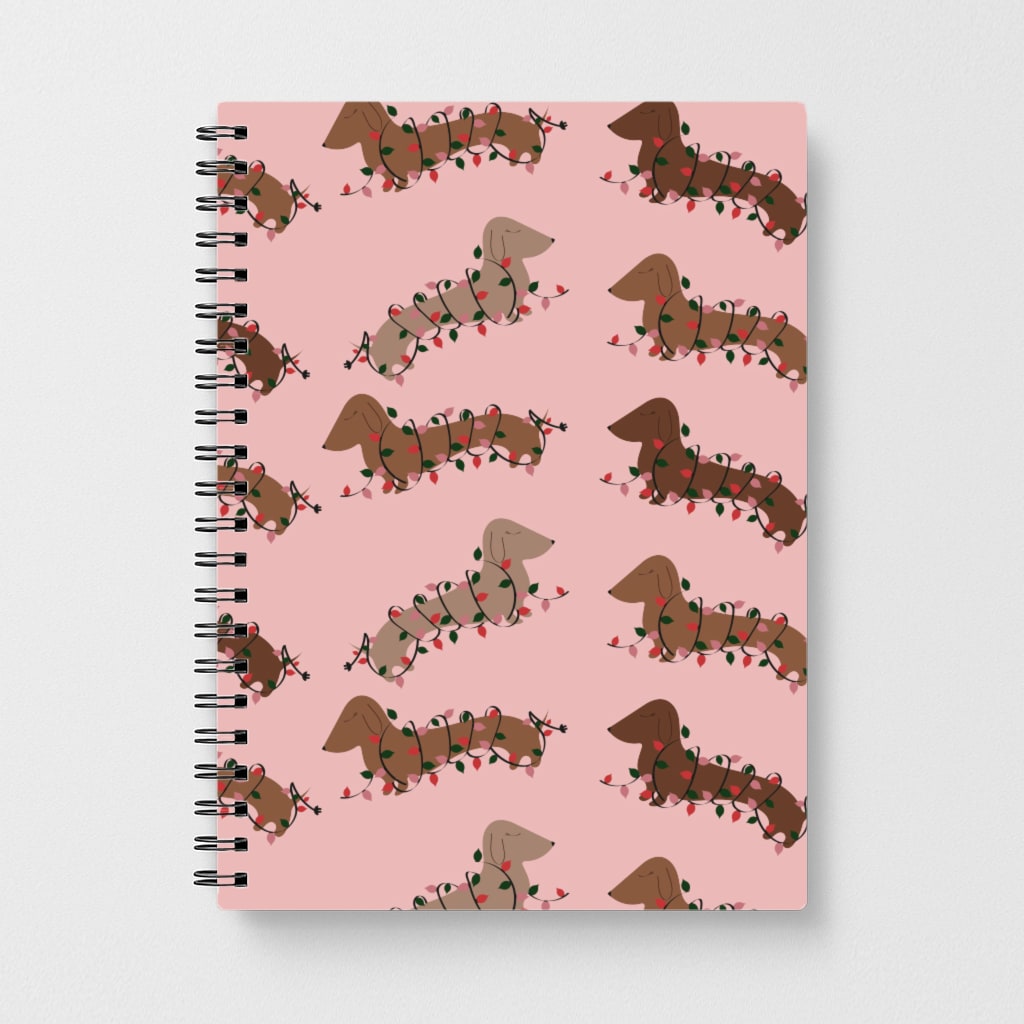 Dachshund Christmas Pattern Notebook