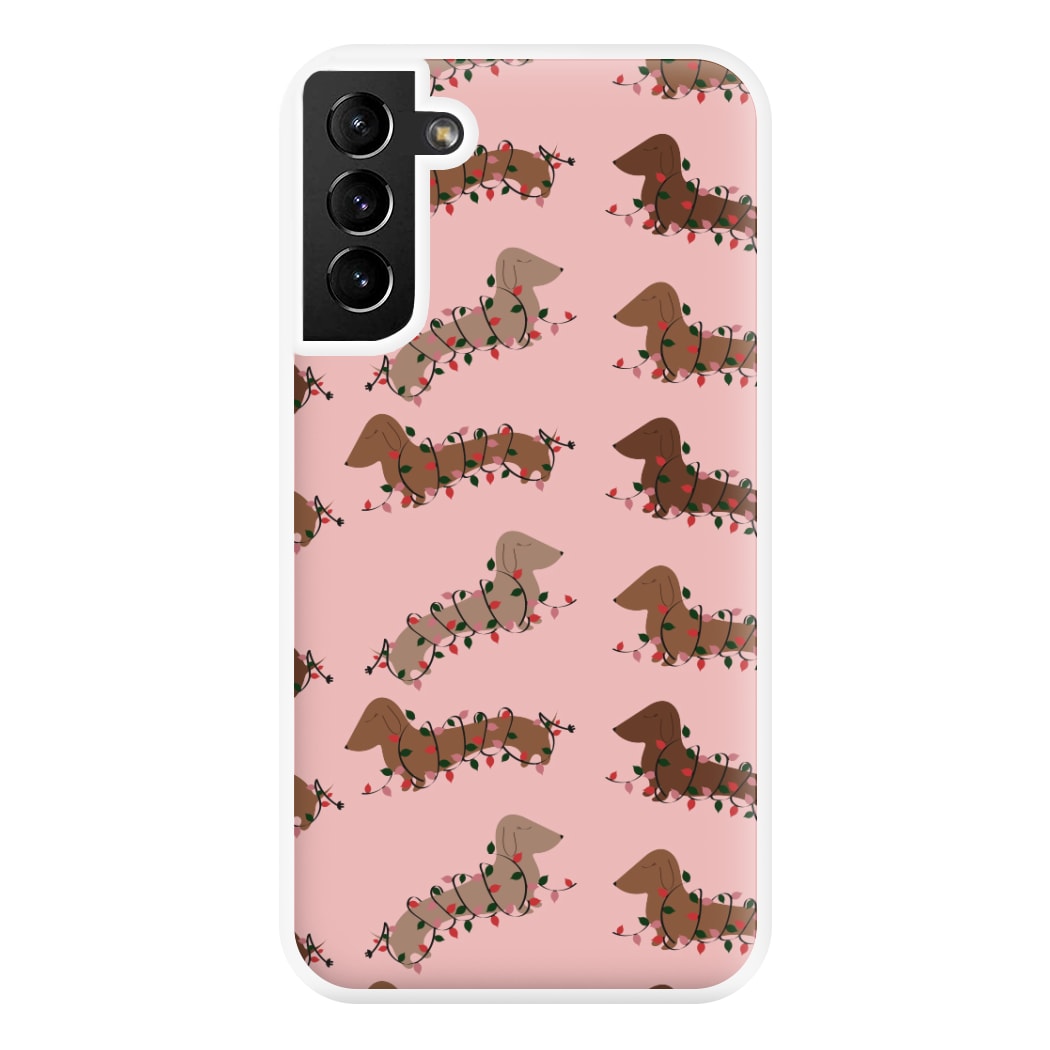 Dachshund Christmas Pattern Phone Case for Galaxy S21 Plus