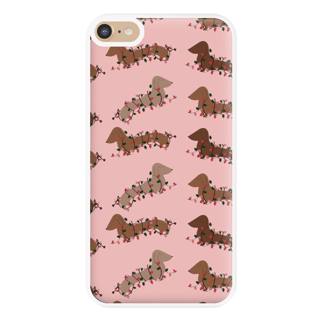 Dachshund Christmas Pattern Phone Case for iPhone 6 Plus / 7 Plus / 8 Plus