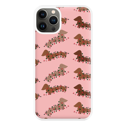 Dachshund Christmas Pattern Phone Case for iPhone 13