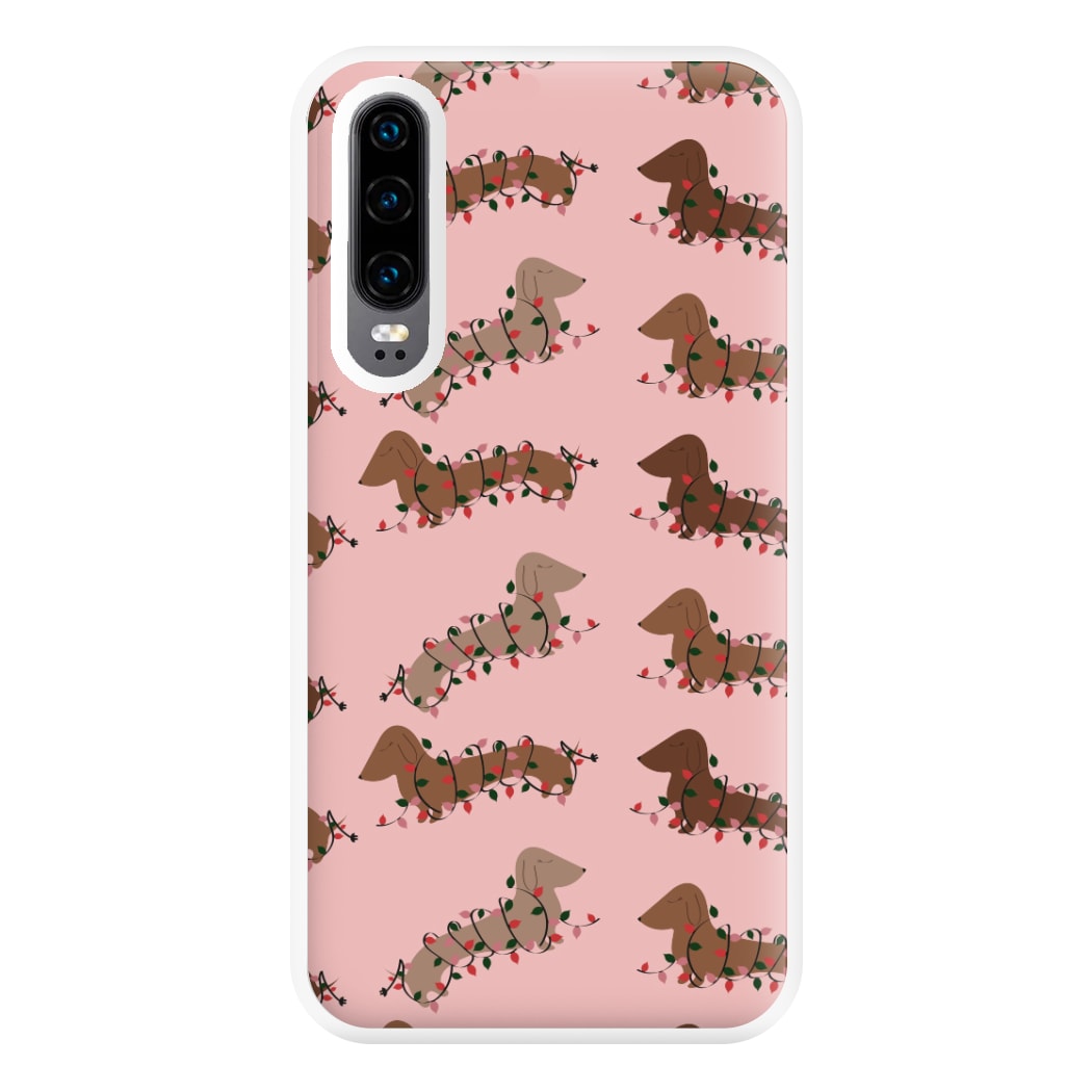 Dachshund Christmas Pattern Phone Case for Huawei P30