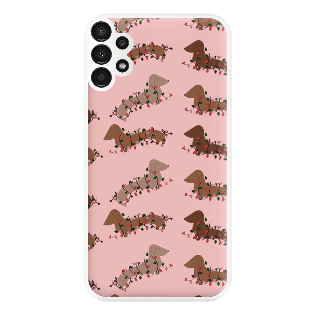 Dachshund Christmas Pattern Phone Case for Galaxy A13