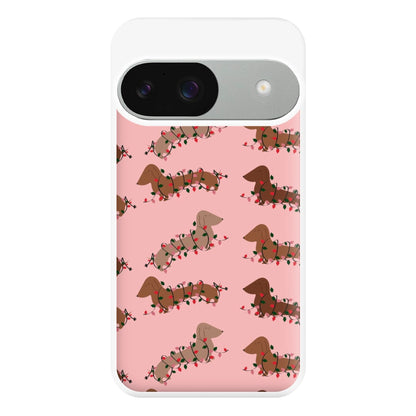 Dachshund Christmas Pattern Phone Case for Google Pixel 9 / 9 Pro