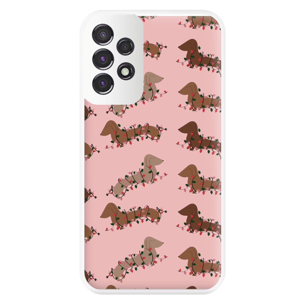 Dachshund Christmas Pattern Phone Case for Galaxy A53