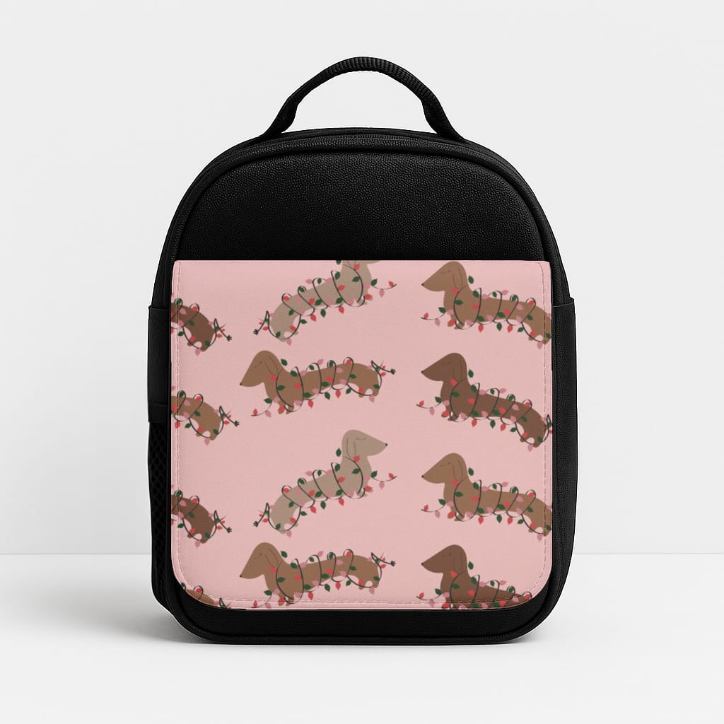 Dachshund Christmas Pattern Lunchbox