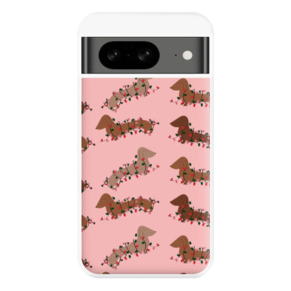 Dachshund Christmas Pattern Phone Case for Google Pixel 8