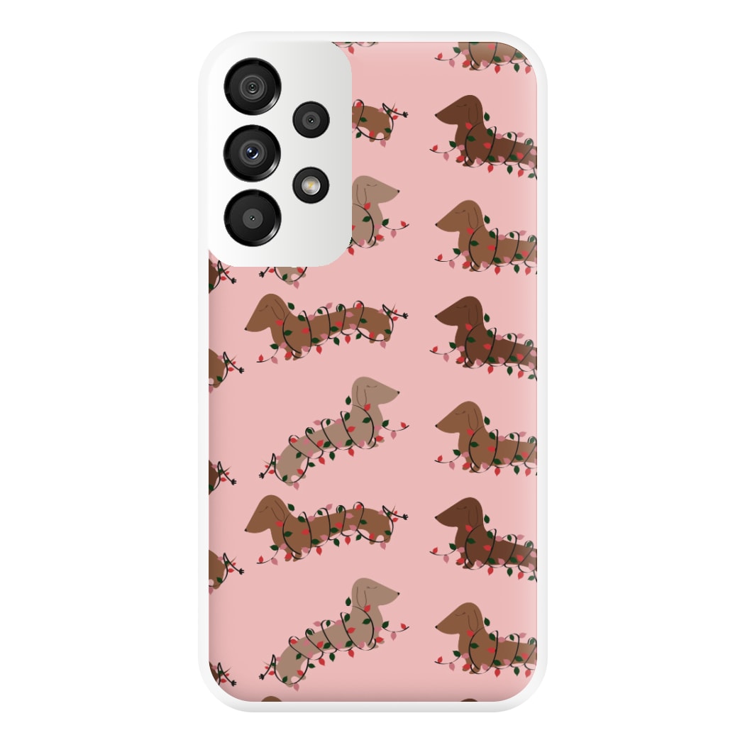 Dachshund Christmas Pattern Phone Case for Galaxy A33