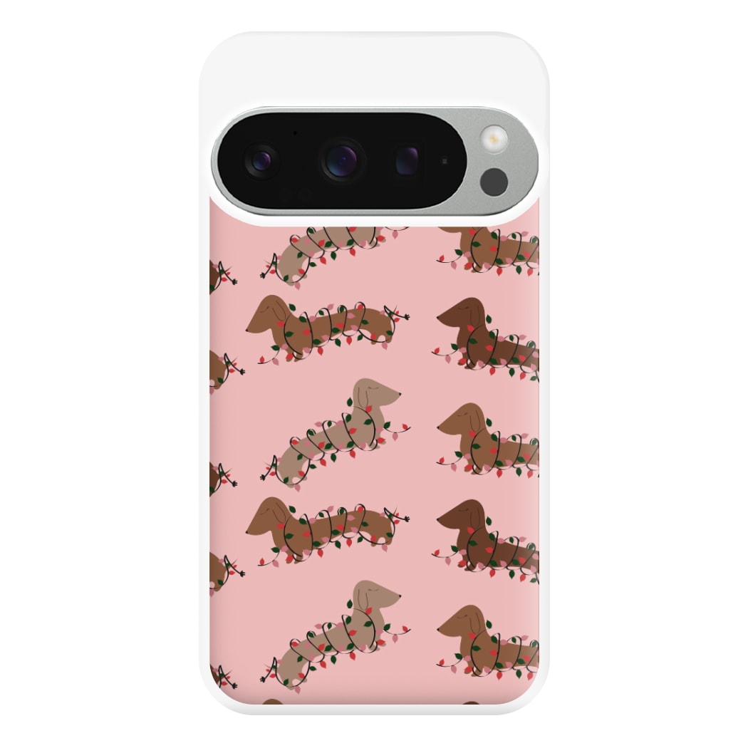 Dachshund Christmas Pattern Phone Case for Google Pixel 9 Pro XL