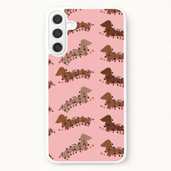 Dachshund Christmas Pattern Phone Case for Galaxy A57