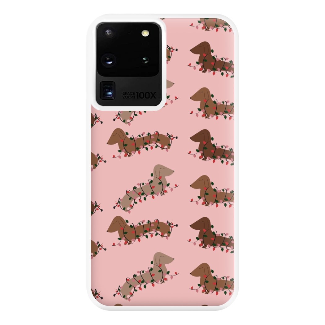 Dachshund Christmas Pattern Phone Case for Galaxy S20 Ultra