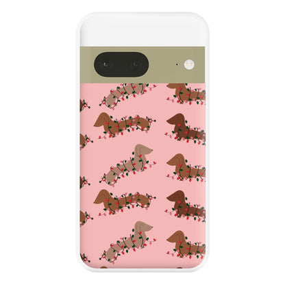 Dachshund Christmas Pattern Phone Case for Google Pixel 7a