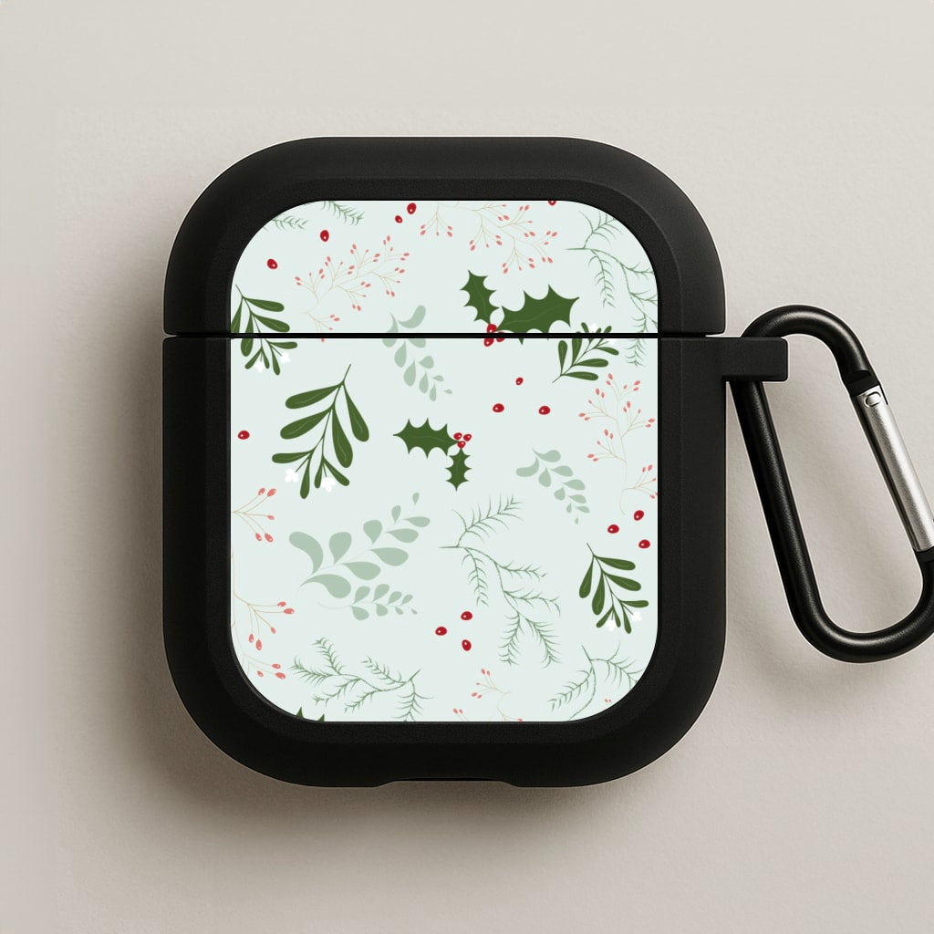 Christmas Floral Pattern AirPods Case